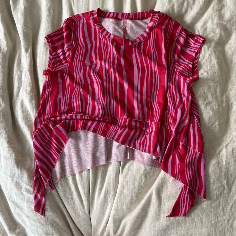 FP MOVEMENT S Vibrant Striped Asymmetrical Top